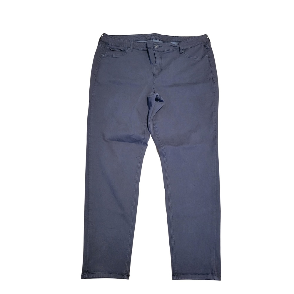 Maurices Womens Gray Dark Wash Stretch Five Pocket Pants Size 24 Regular